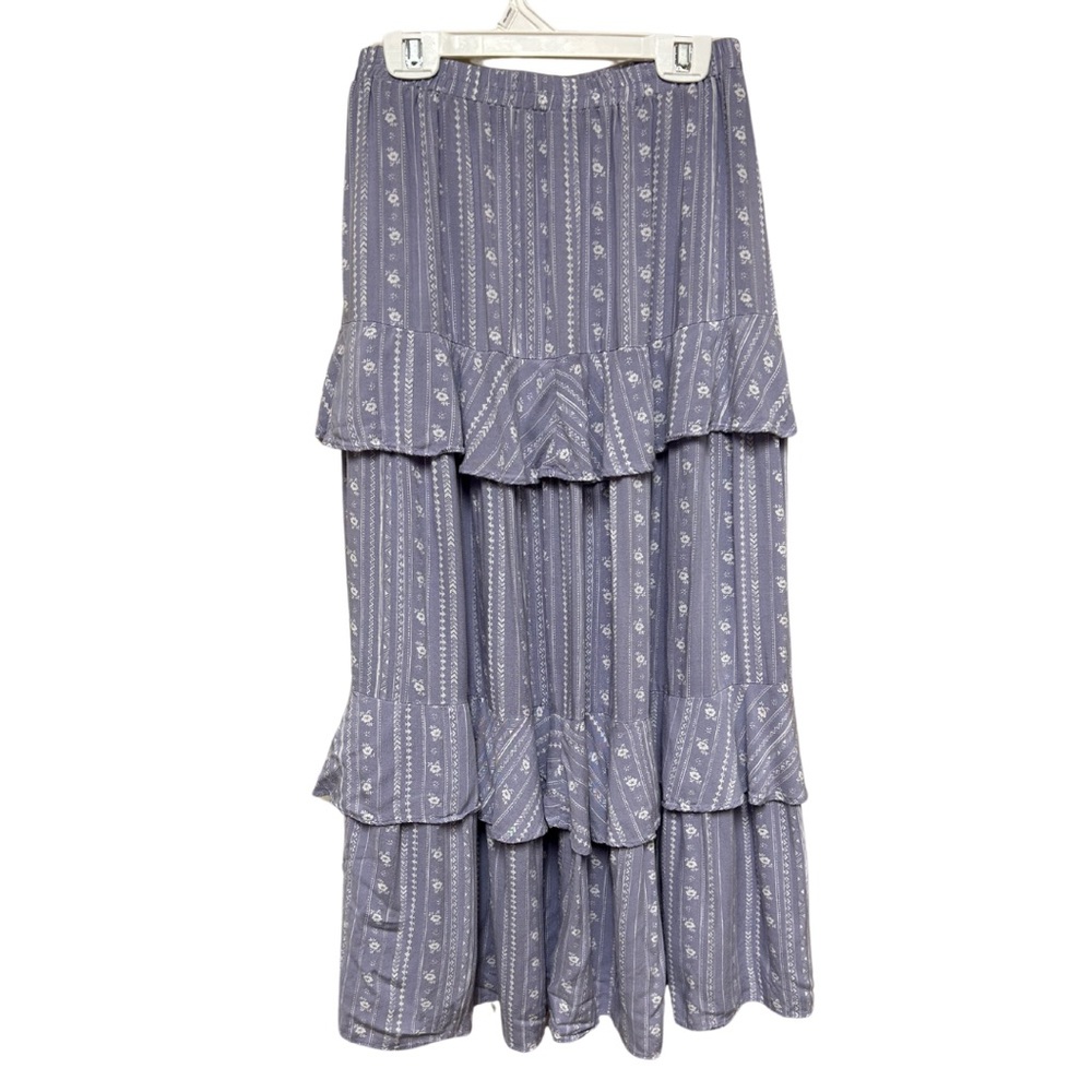 Calista floral print ruffled maxi skirt